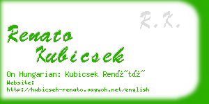 renato kubicsek business card